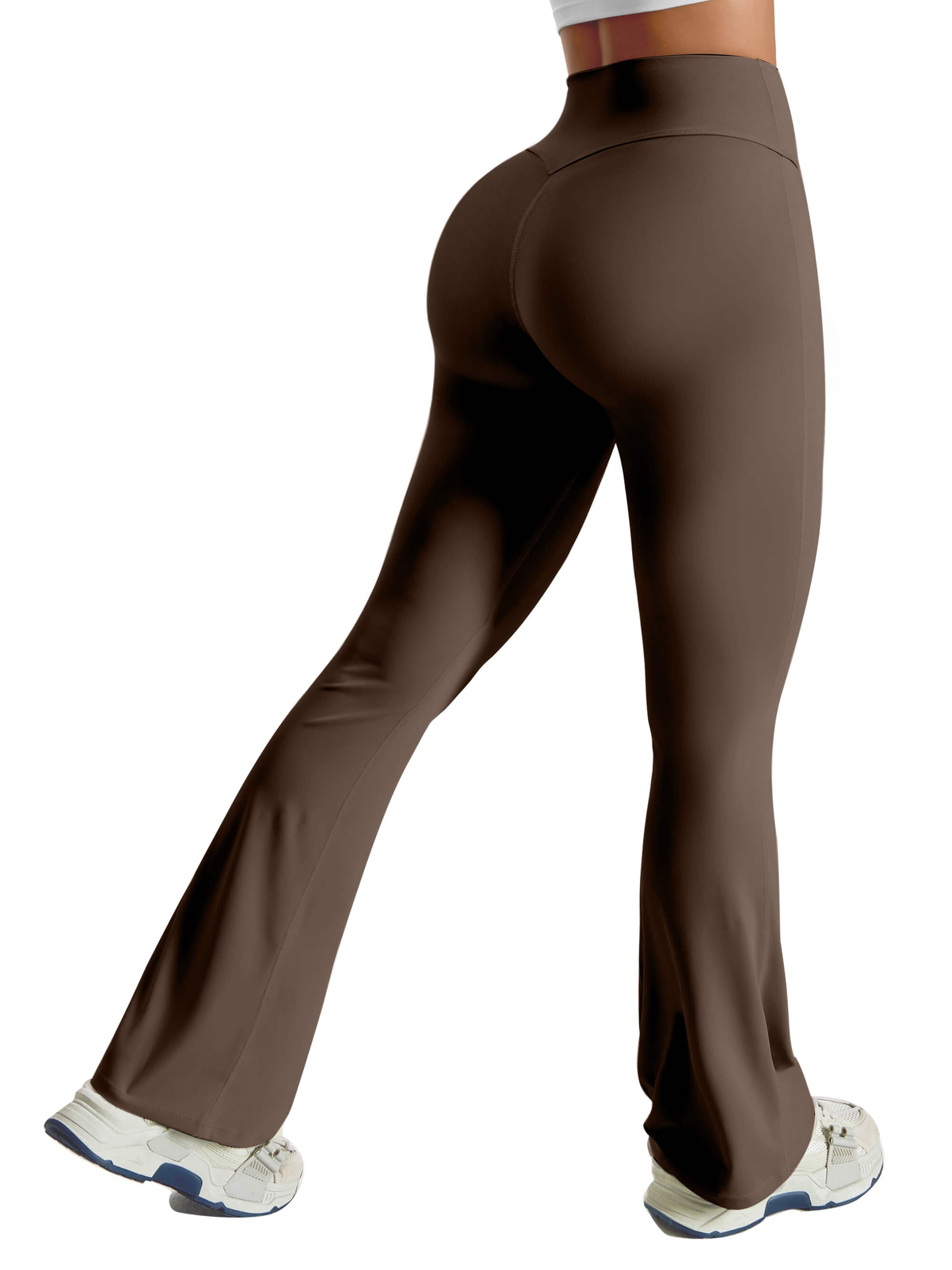 Women High Waist Tummy Control Flare Yoga Pants Wide Leg Pants Leggings  Workout